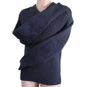 Stars and Stripes Woolover Navy Blue Military Woolly Pully Sweater EUC L 42-44